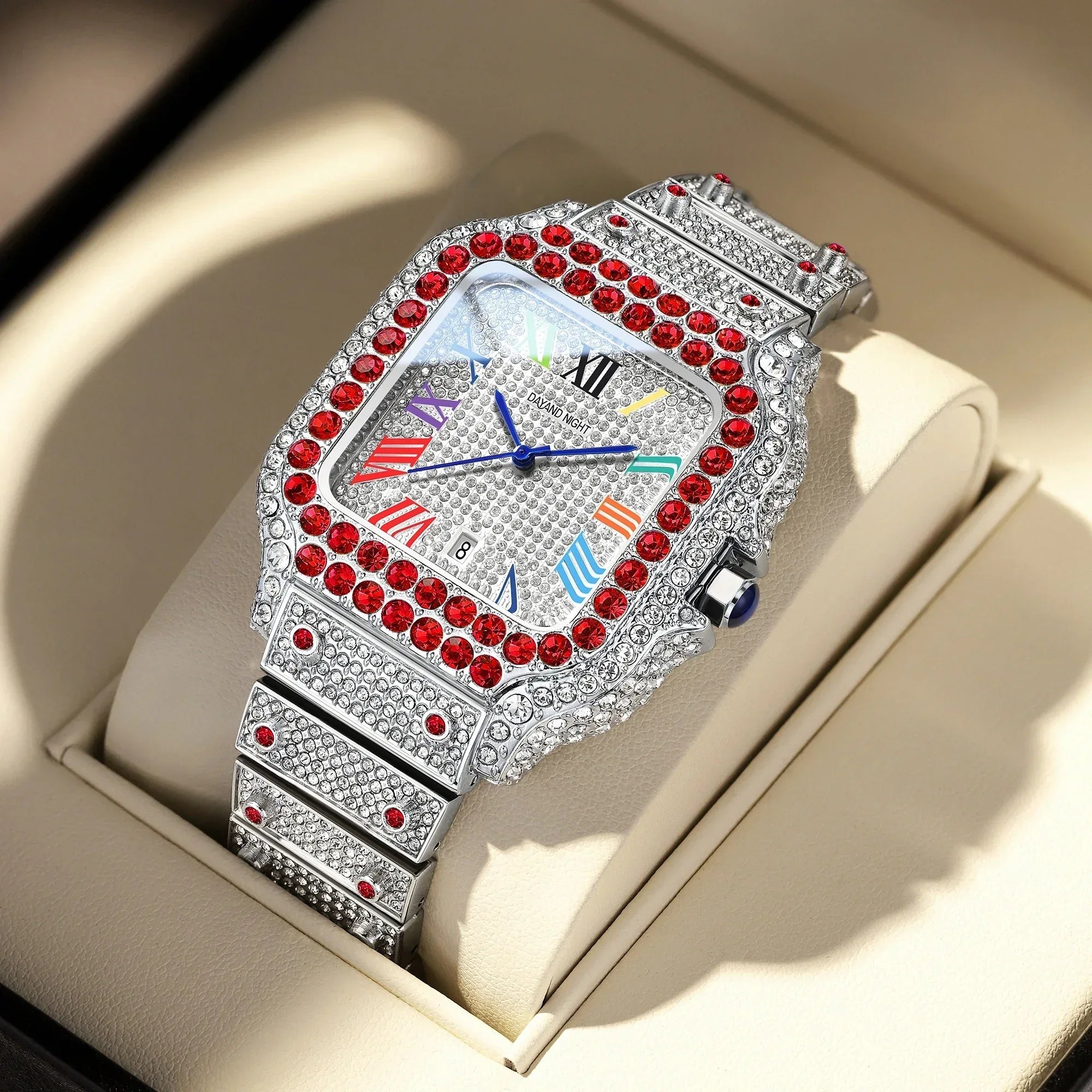 Luxury Full Moissanite Iced Out Watch | Men & Women’s Quartz Watch | Roman Numerals Party Clock | Passes Tester | Caratix - CaratixJewelry